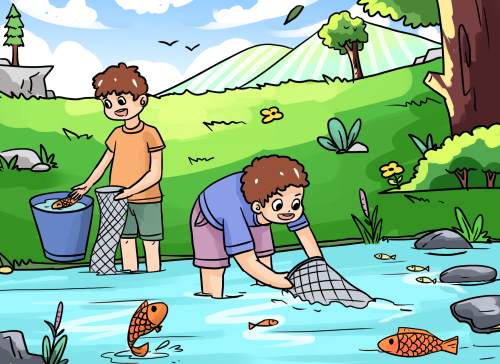 小学六年级作文之童年趣事――捉鱼
